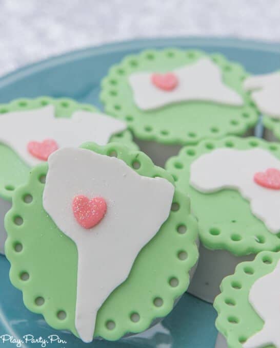 Love the "love makes the world go round" theme, such fun baby shower ideas and bridal shower ideas to celebrate love!