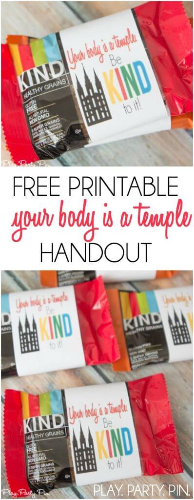 Love this free printable your body is a temple handout idea from playpartyplan.com