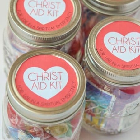 This Christ Aid Kit is the perfect handout idea for a Come Follow Me lesson on the atonement, how the atonement can help us during trials, and having faith in Christ