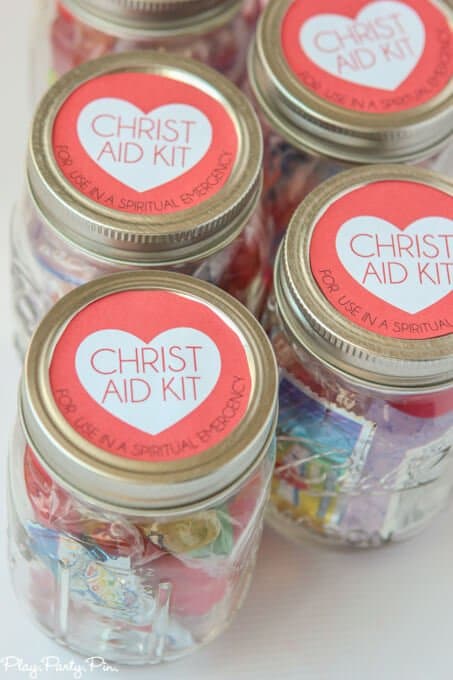 This Christ Aid Kit is the perfect handout idea for a Come Follow Me lesson on the atonement, how the atonement can help us during trials, and having faith in Christ