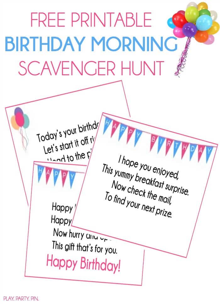 A Super Fun Free Printable Birthday Scavenger Hunt Play Party Plan