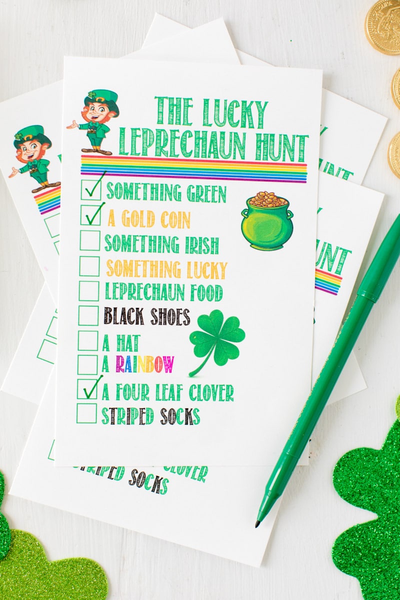 Filled out leprechaun games for St. Patrick's Day
