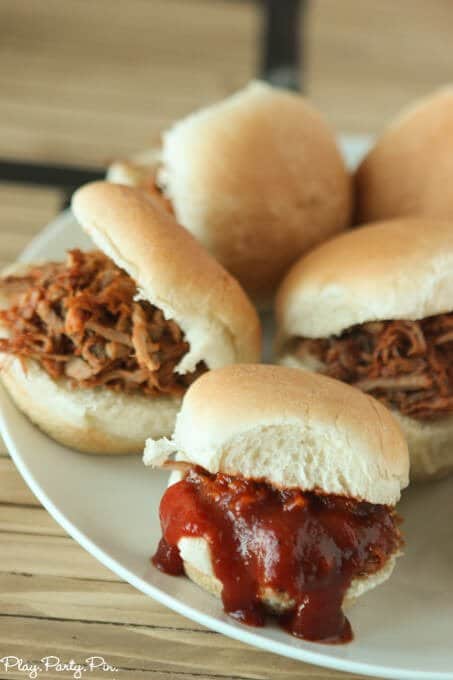 Coke pulled pork sliders from playpartyplan.com