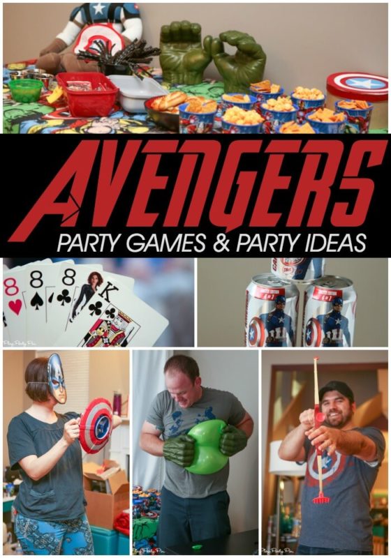 Love these Avengers party games and ideas, especially Black Widow BS and the Hulk Balloon Smash, so much fun!