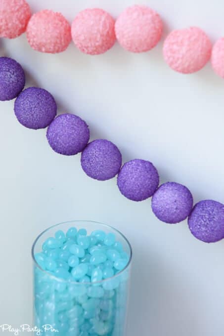 These DIY foam ball garlands are the perfect easy party decorations that can be made last-minute and in any color you want! 