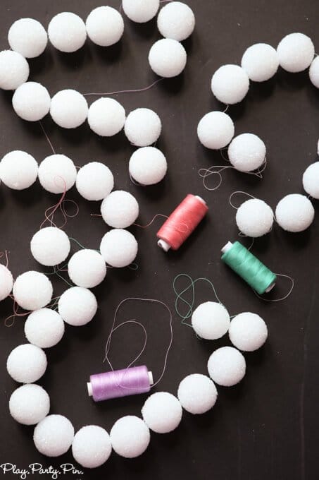 These DIY foam ball garlands are the perfect easy party decorations that can be made last-minute and in any color you want! 