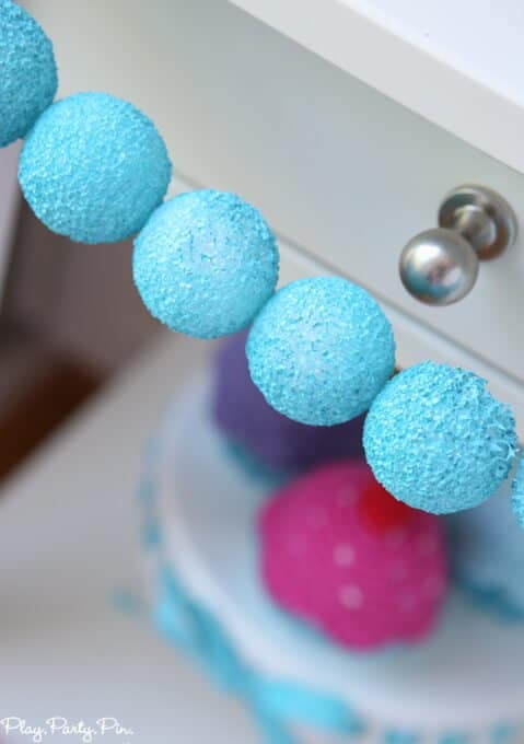 These DIY foam ball garlands are the perfect easy party decorations that can be made last-minute and in any color you want! 