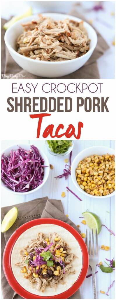 The most amazing pork taco recipe with a crockpot shredded pork and honey citrus cabbage