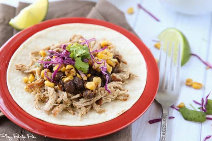 The most amazing pork taco recipe with a crockpot shredded pork and honey citrus cabbage