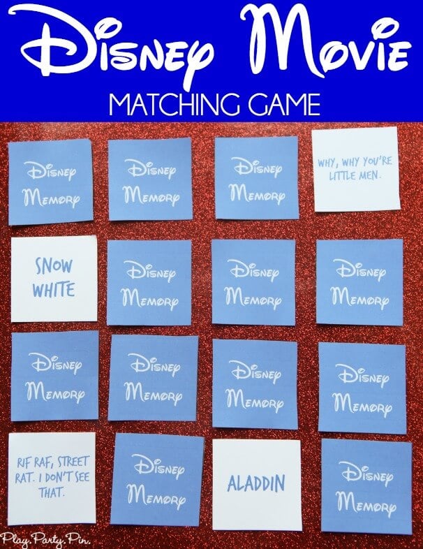 Free printable Disney matching game, so much fun for Disney lovers! Love playing this Disney memory game with my friends and my kids. 