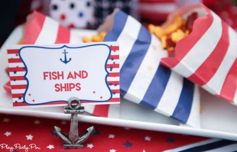 Fish and ships and tons of other nautical party ideas and 4th of July party ideas
