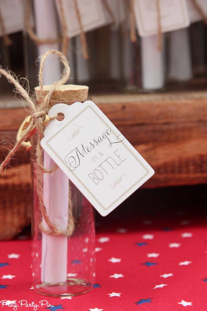 Love these nautical party game ideas, this guess the message in the bottle one sounds so cute!