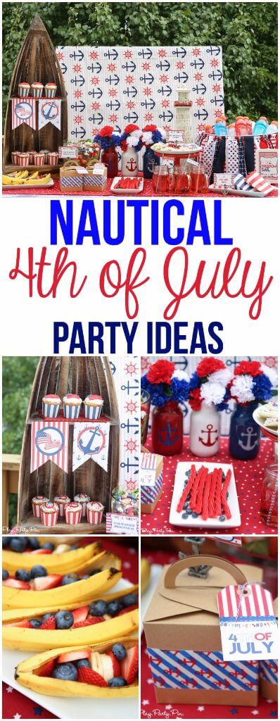 A nautical party is perfect for 4th of July! Use these nautical party ideas and 4th of July party ideas to throw the best red, white, and blue party ever!