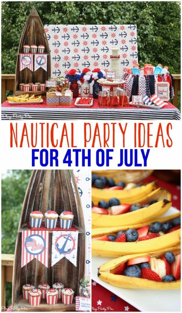 A nautical party is perfect for 4th of July! Use these nautical party ideas and 4th of July party ideas to throw the best red, white, and blue party ever!