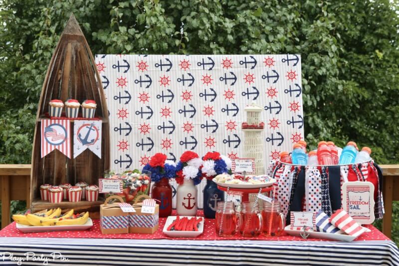 A nautical party is perfect for 4th of July! Use these nautical party ideas and 4th of July party ideas to throw the best red, white, and blue party ever!