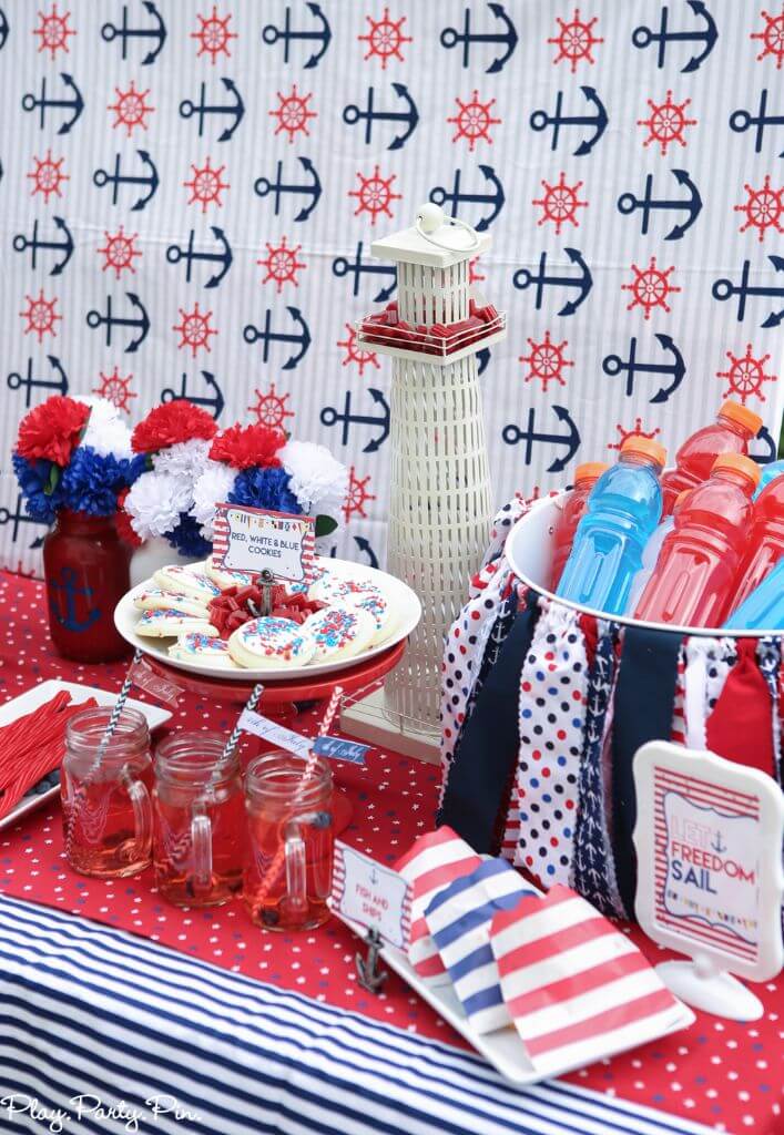 A nautical party is perfect for 4th of July! Use these nautical party ideas and 4th of July party ideas to throw the best red, white, and blue party ever!