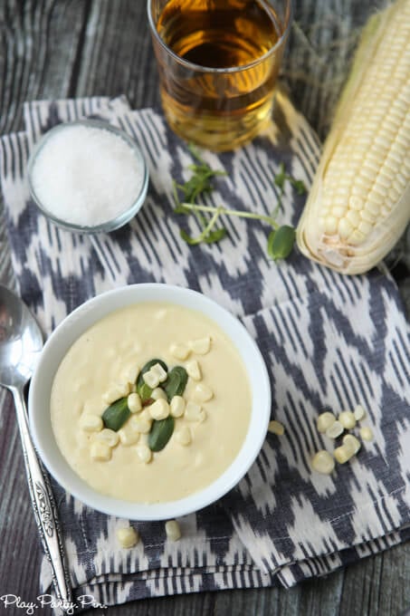 Top down view of a bowl of core puree