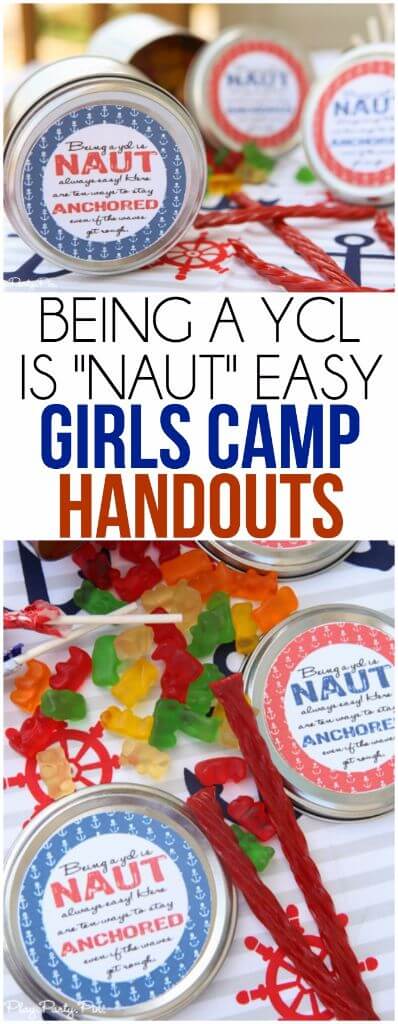 Girls camp handout ideas, great for YCL training or YCL gifts. Love these nautical themed girls camp pillow treat ideas!