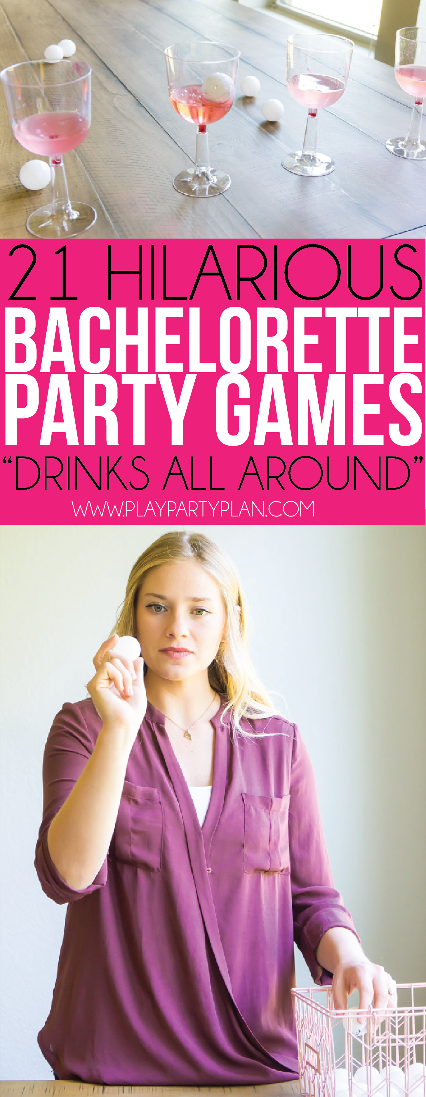 See who can get ping pong balls into cups first in these fun bachelorette party games