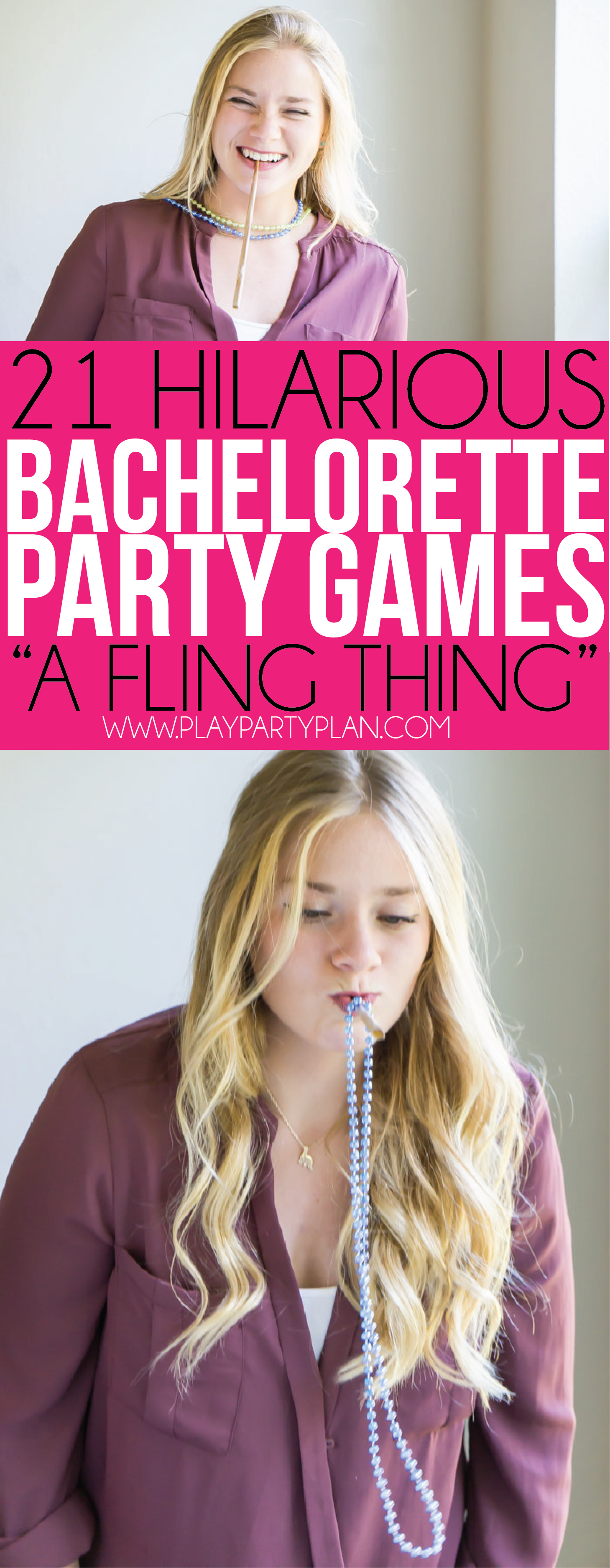 Try these fun bachelorette party games like hooking necklaces around your neck