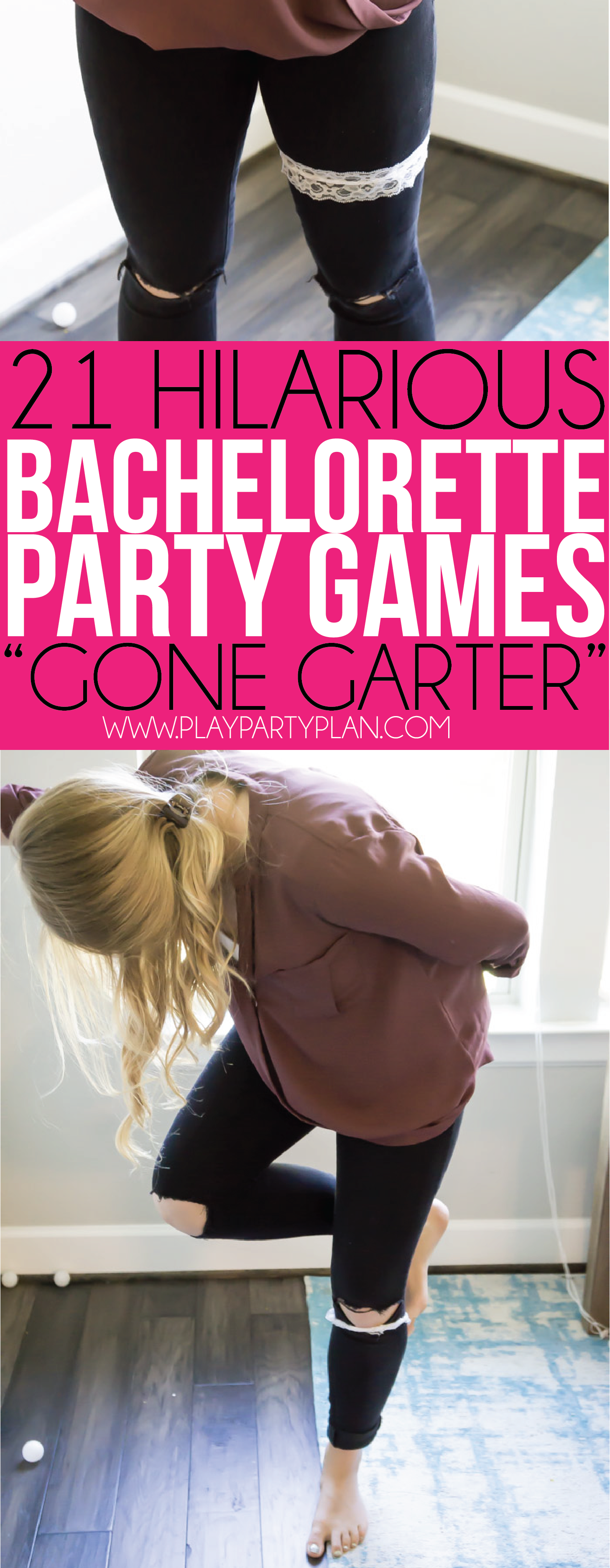 This gone garter game is one of the most hilarious bachelorette party games out there