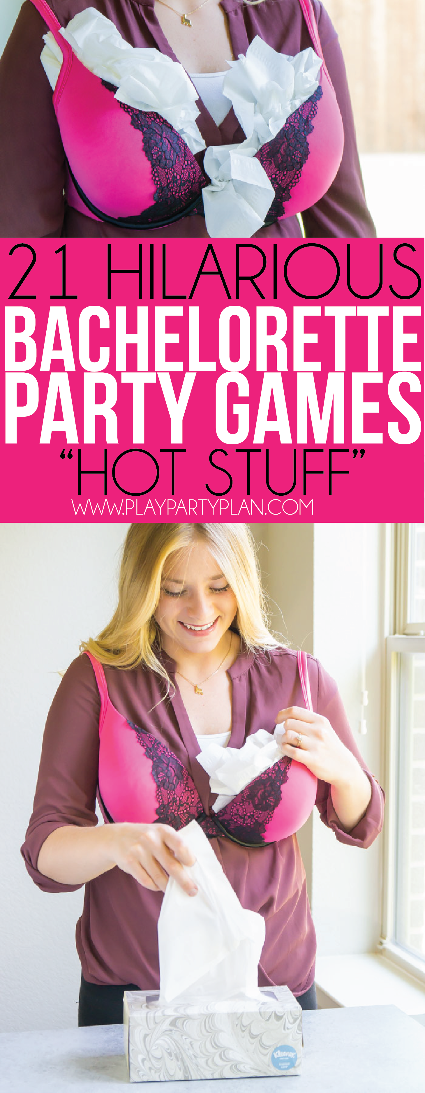 Race to be the first to stuff a bra in these hilarious bachelorette party games