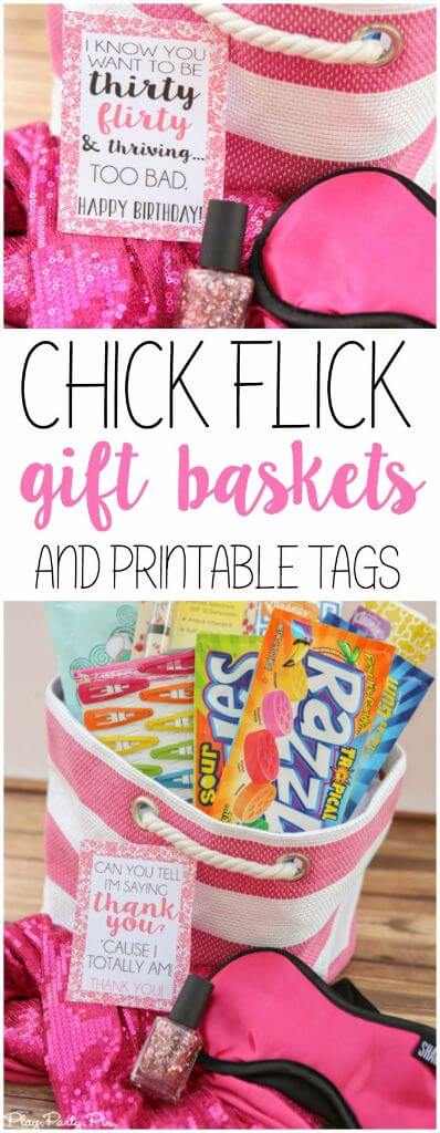 Love these gift basket ideas inspired by some of the best chick flicks! And the movie quote gift tags are awesome! 