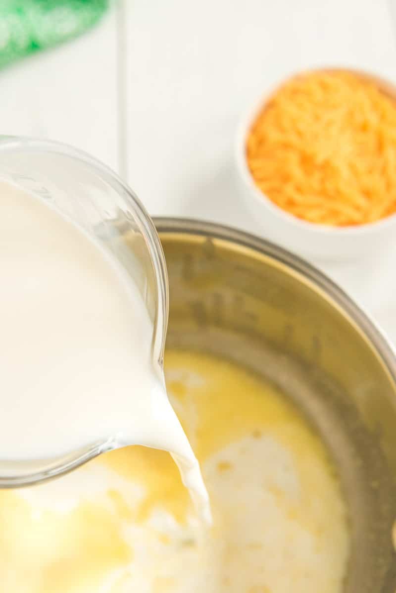 Adding milk to roux for ritz chicken casserole