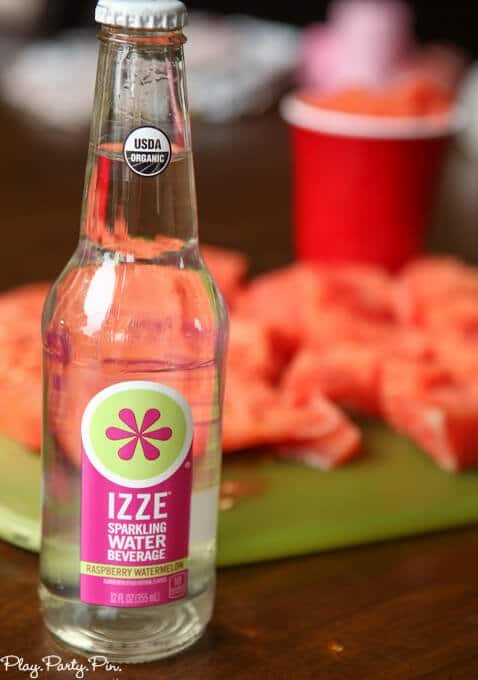 This sparkling water watermelon juice is the perfect summer drink for a hot day or a great girls night drink! 
