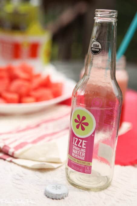 This sparkling water watermelon juice is the perfect summer drink for a hot day or a great girls night drink! 