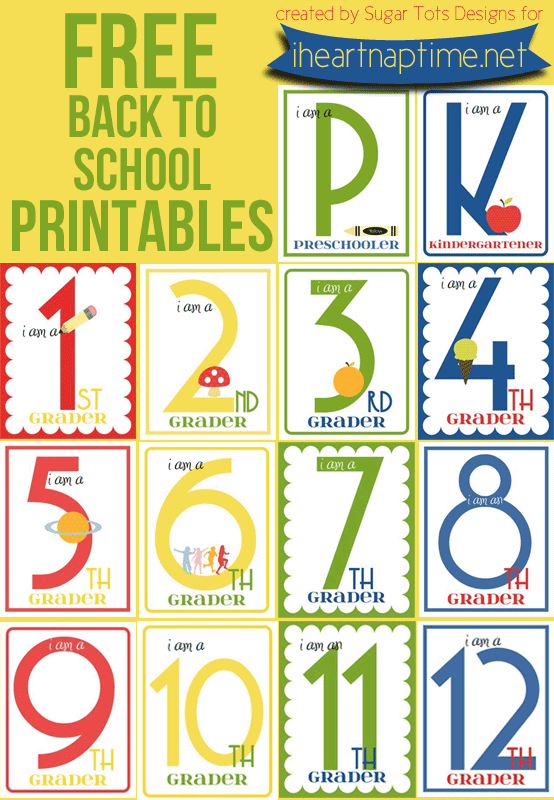 Letters 1 through 12 in bright colors