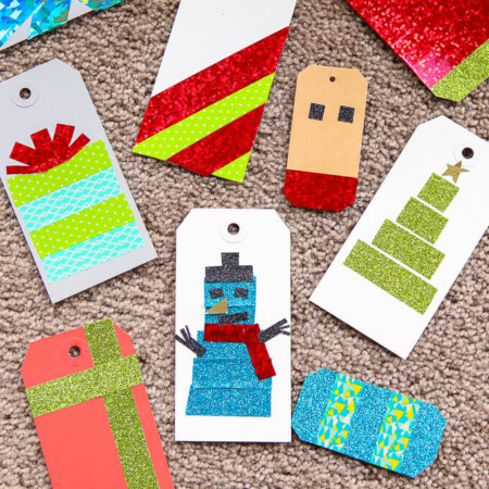 These Christmas gift tags are one of the easiest DIY crafts and they can go with any kind of wrapping paper! Even if you don’t have the best gift ideas, DIY your gift tags to turn not so great Christmas ideas into awesome gifts! Or if you don’t want to put them on gifts, wrap up a plate of cookies or cupcakes and add one of these tags. The Rudolph one is my favorite.