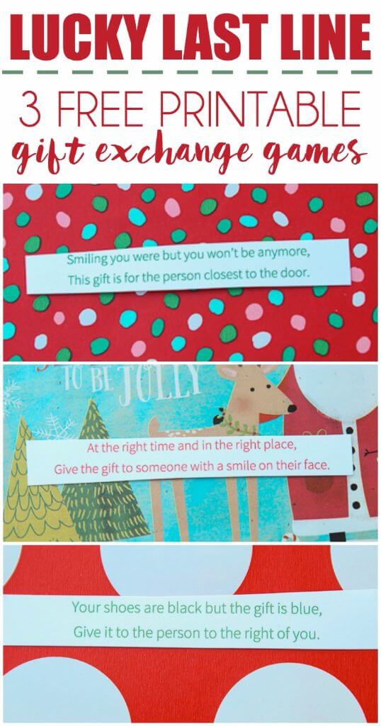 Love this fun twist on traditional gift exchange games! Wrap up gifts with multiple layers of wrapping and a passing phrase in between with something like, "Hey there good-looking, now it’s up to you, hand the gift over to someone wearing blue.” Three free printable poems to use for the game! Such a fun gift exchange idea and could be awesome with DIY gifts like homemade cookies or Christmas crafts! 