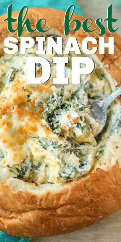 Best ever spinach and artichoke dip recipe! This delicious baked dip is super easy to make and yummy hot or cold!