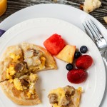 These biscuit and gravy breakfast pizzas are a super easy recipe and a perfect way to combine your favorite breakfast flavors into one recipe! They’d also make one yummy and easy dinner recipe. I’m definitely trying these with some maple syrup drizzled on top!