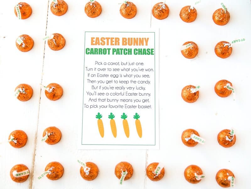 Free printable Easter party games that are perfect for kids of all ages! Print out the stickers, put them on the bottom of Hershey’s kisses, and play away! I can’t wait to try all three of these games with my kids! 