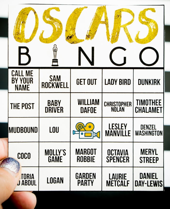 Free printable Oscar bingo cards