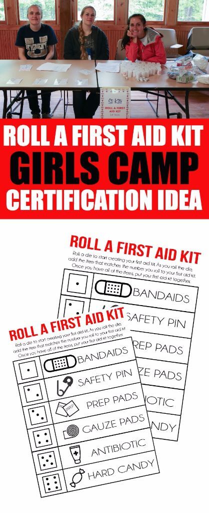 This roll a first aid kit is such a fun girls camp certification idea or even for girl scouts! Such a fun way to teach what goes in a basic first aid kit certification.