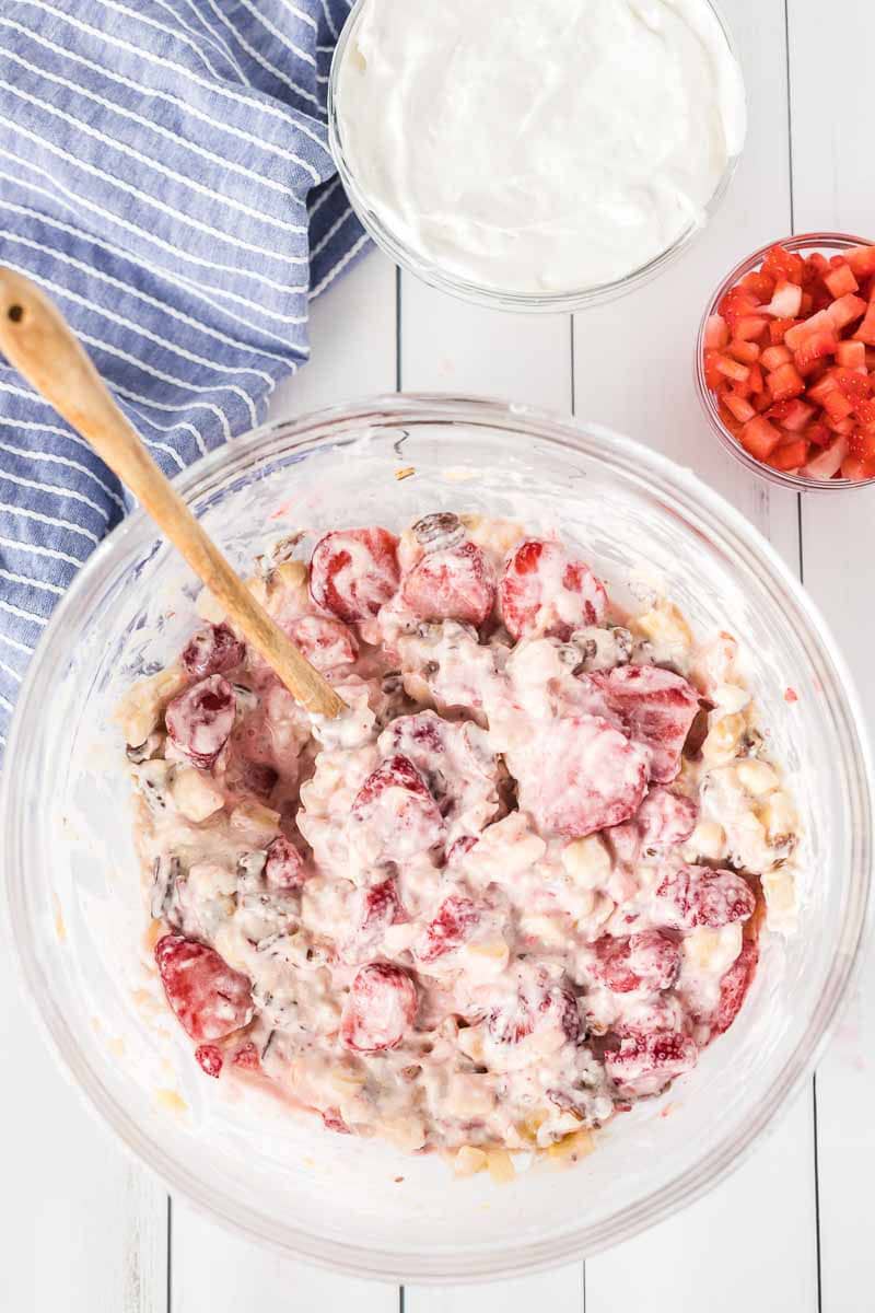 Whipped strawberry fluff salad