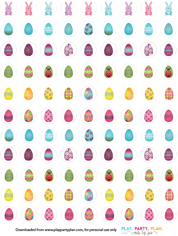 Free printable Easter party games that are perfect for kids of all ages! Print out the stickers, put them on the bottom of Hershey’s kisses, and play away! I can’t wait to try all three of these games with my kids!