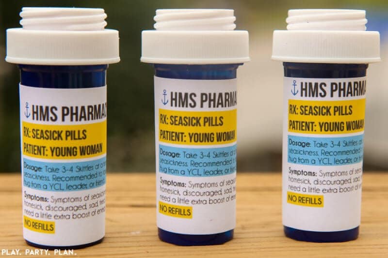 Free Printable Seasick Pills Girls Camp Handouts