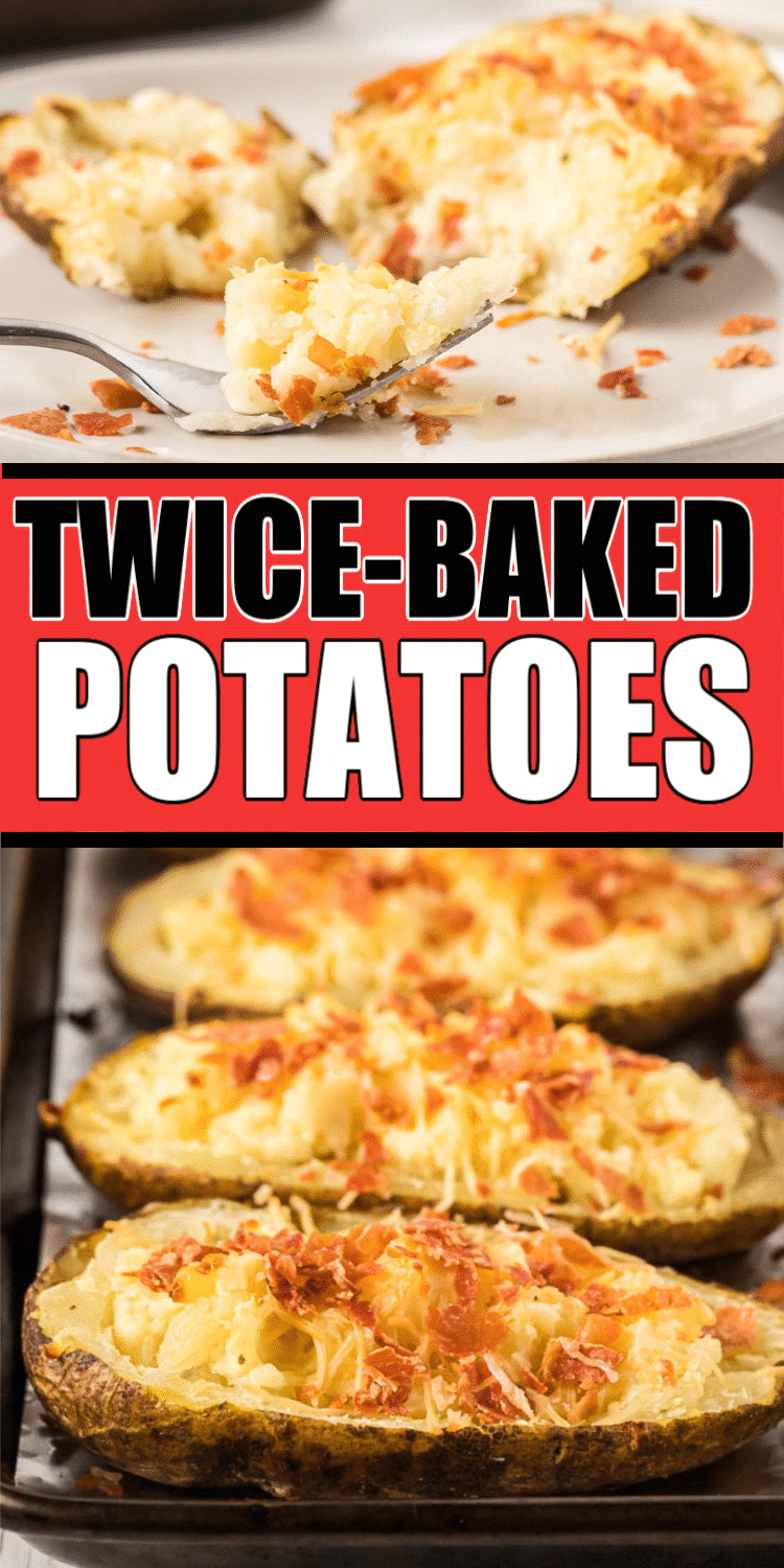 These twice baked potatoes are full of creamy cheese, butter, and more cheese! They're the best boursin cheese potatoes you'll ever try and the perfect side dish! 