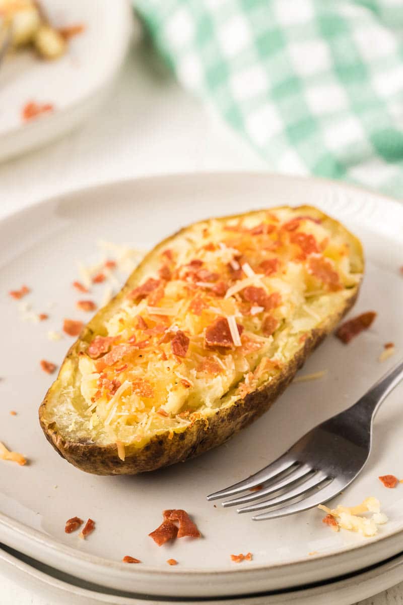 Twice baked potatoes with boursin cheese