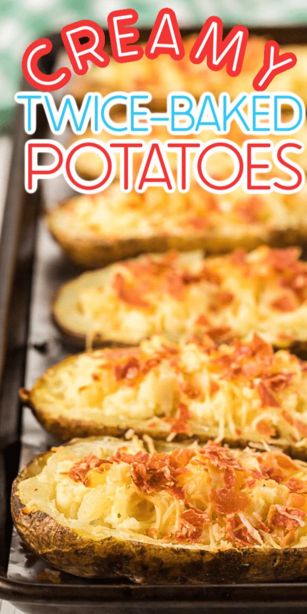 These twice baked potatoes are full of creamy cheese, butter, and more cheese! They're the best boursin cheese potatoes you'll ever try and the perfect side dish! 