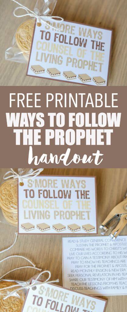 Fun come follow me lesson handout idea for teaching about following the prophet! And this blog has tons of other cute Come Follow Me lesson ideas and young women handout ideas!