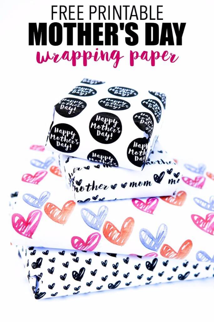 Free printable wrapping paper that's perfect for Mother's Day! Such a fun way to wrap up your Mother's Day gifts!