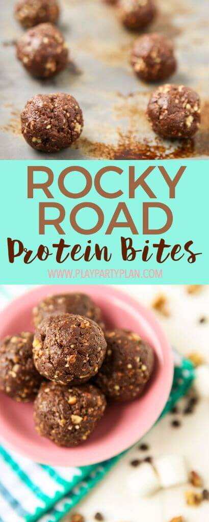 These rocky road protein balls are the perfect pick you up snack when you're craving something sweet but don't want to blow it! With over 4 grams of protein in each one, they're a great healthy snack idea!