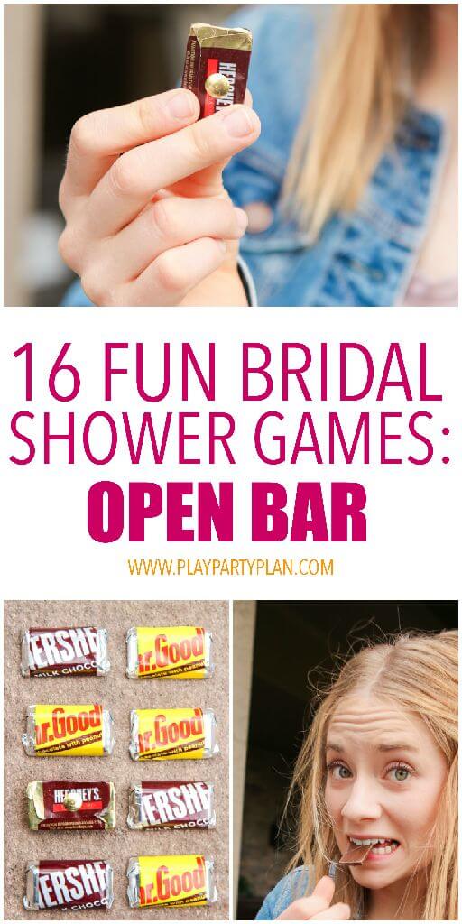 An open bar game is one of the most fun bridal shower games