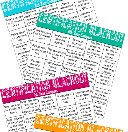 These girls camp certification cards are a fun and easy way for girls to keep track of their certification! And love her other camp certification ideas!