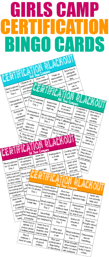 These girls camp certification cards are a fun and easy way for girls to keep track of their certification! And love her other camp certification ideas!